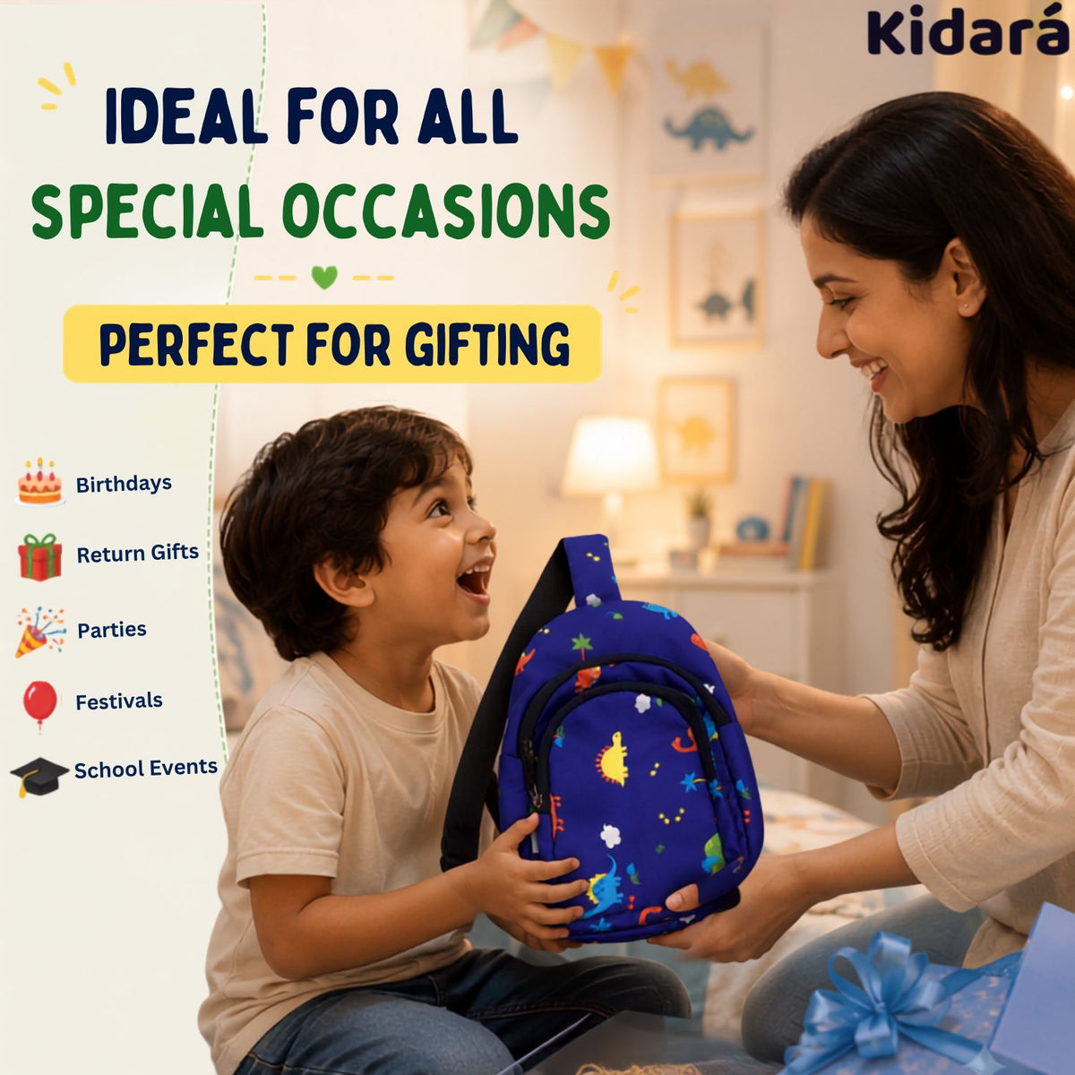 Kidara Dinosaur Chest Kids Sling Bag (Blue)