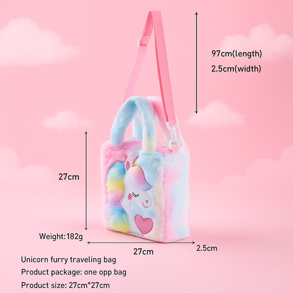 Kidara Unicorn Toddler Bag | Cute Crossbody Handbags (Baby Pink)