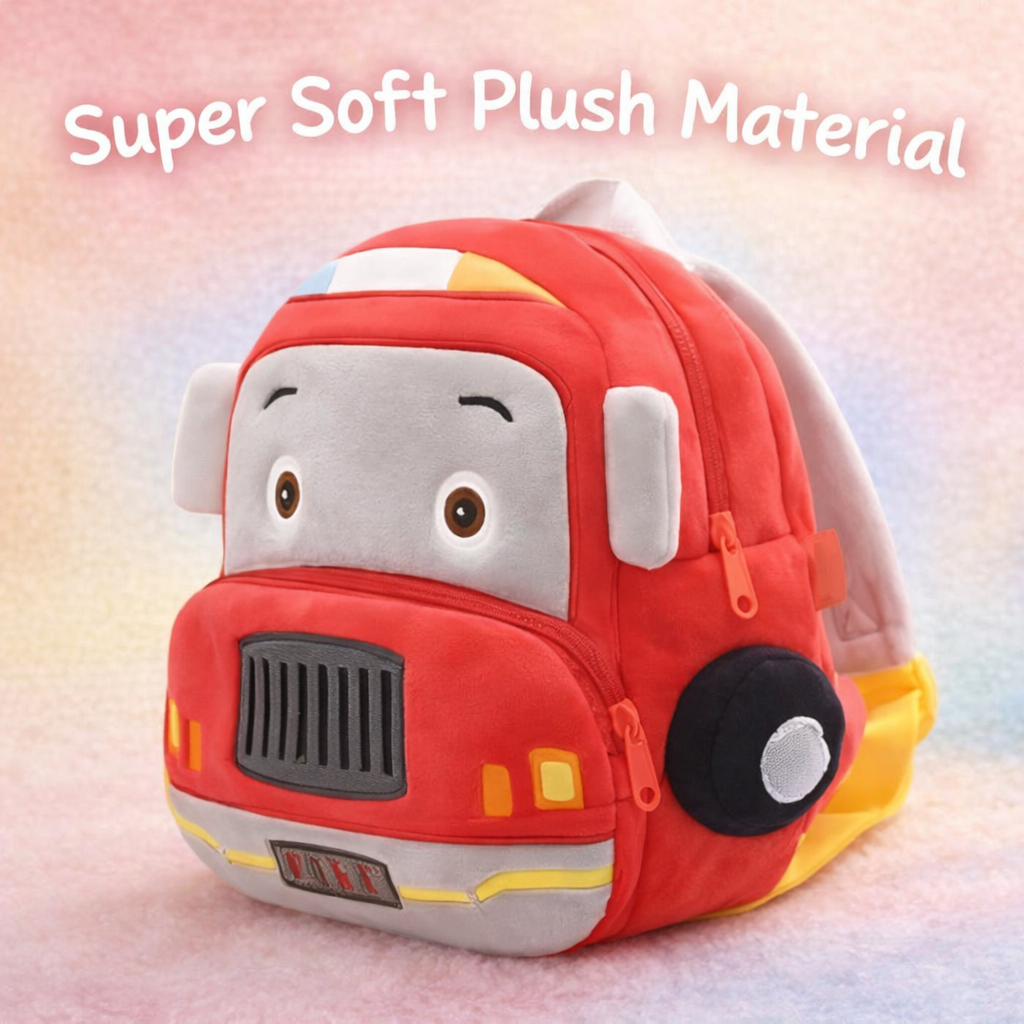 Kidara Fire Brigade Plush Backpack - Red