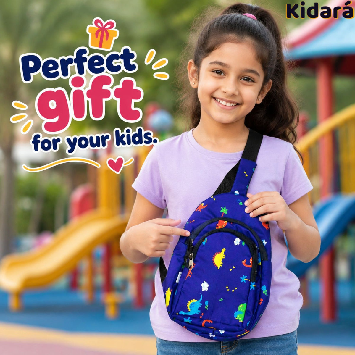 Kidara Dinosaur Chest Kids Sling Bag (Blue)