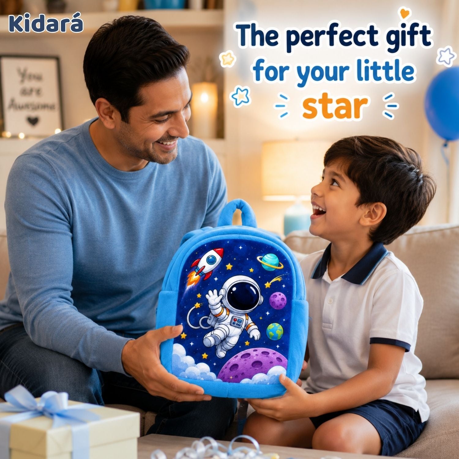 Kidara Astronaut Plush Plush Kids Backpack (Blue)