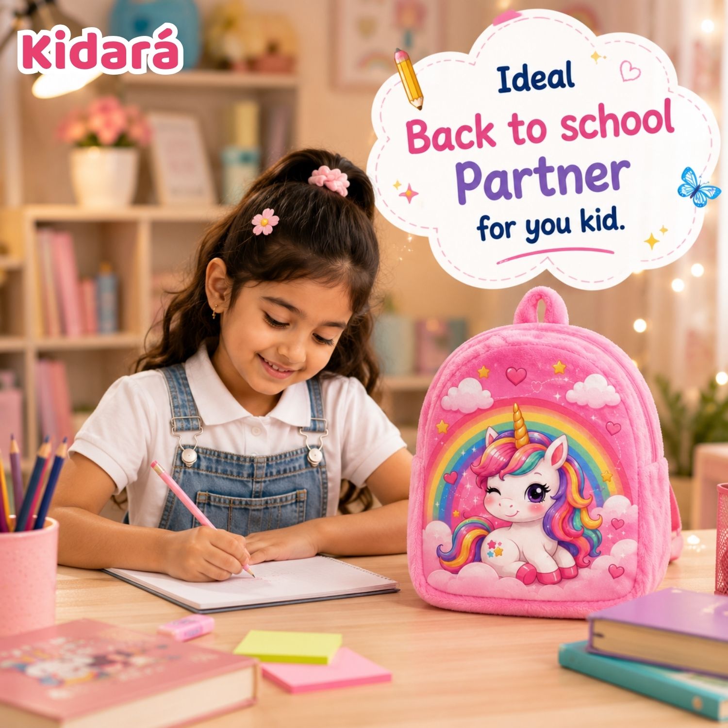 Kidara Plush Kids Backpack (Pink)