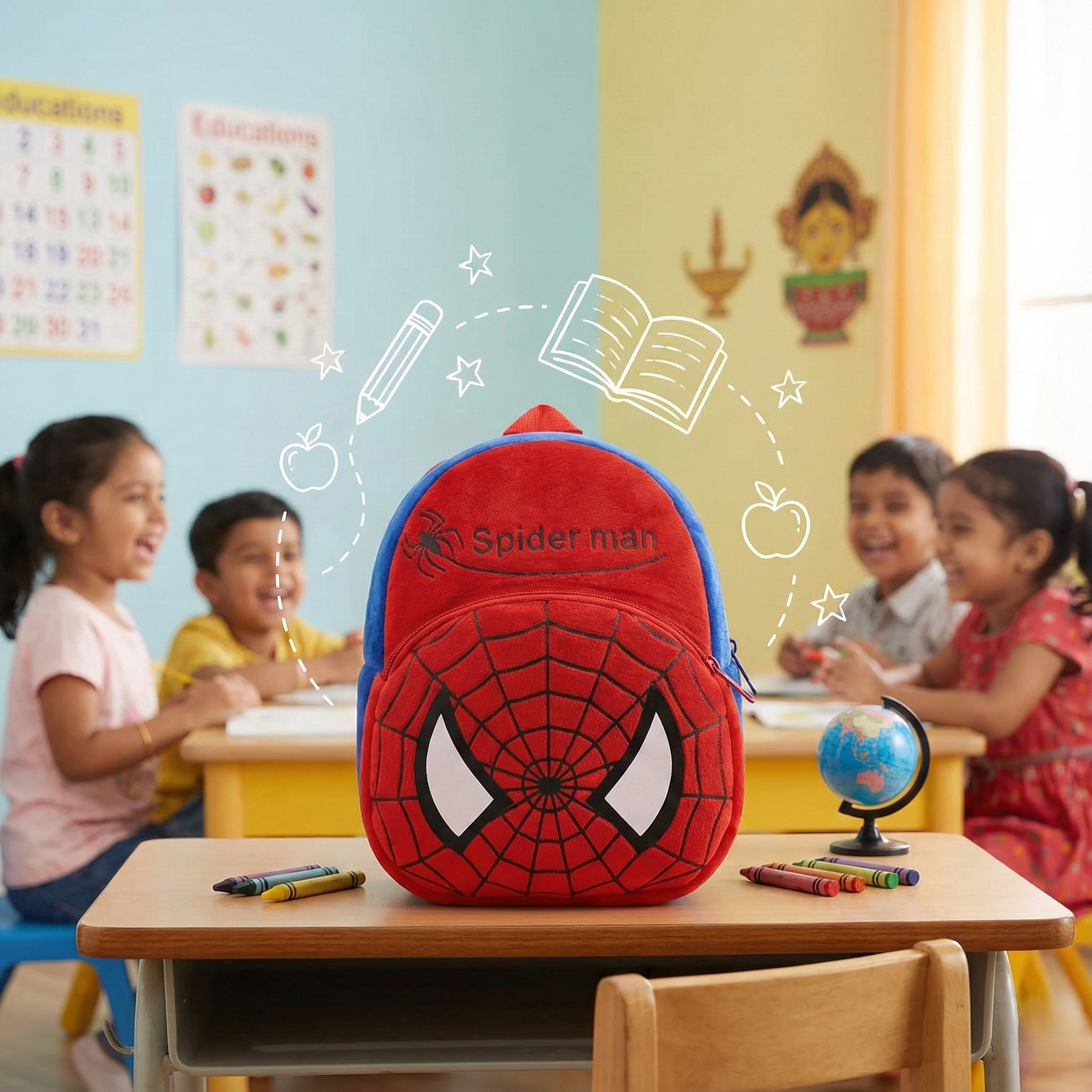 Kidara Spiderman Toddler Backpack - Red&Blue