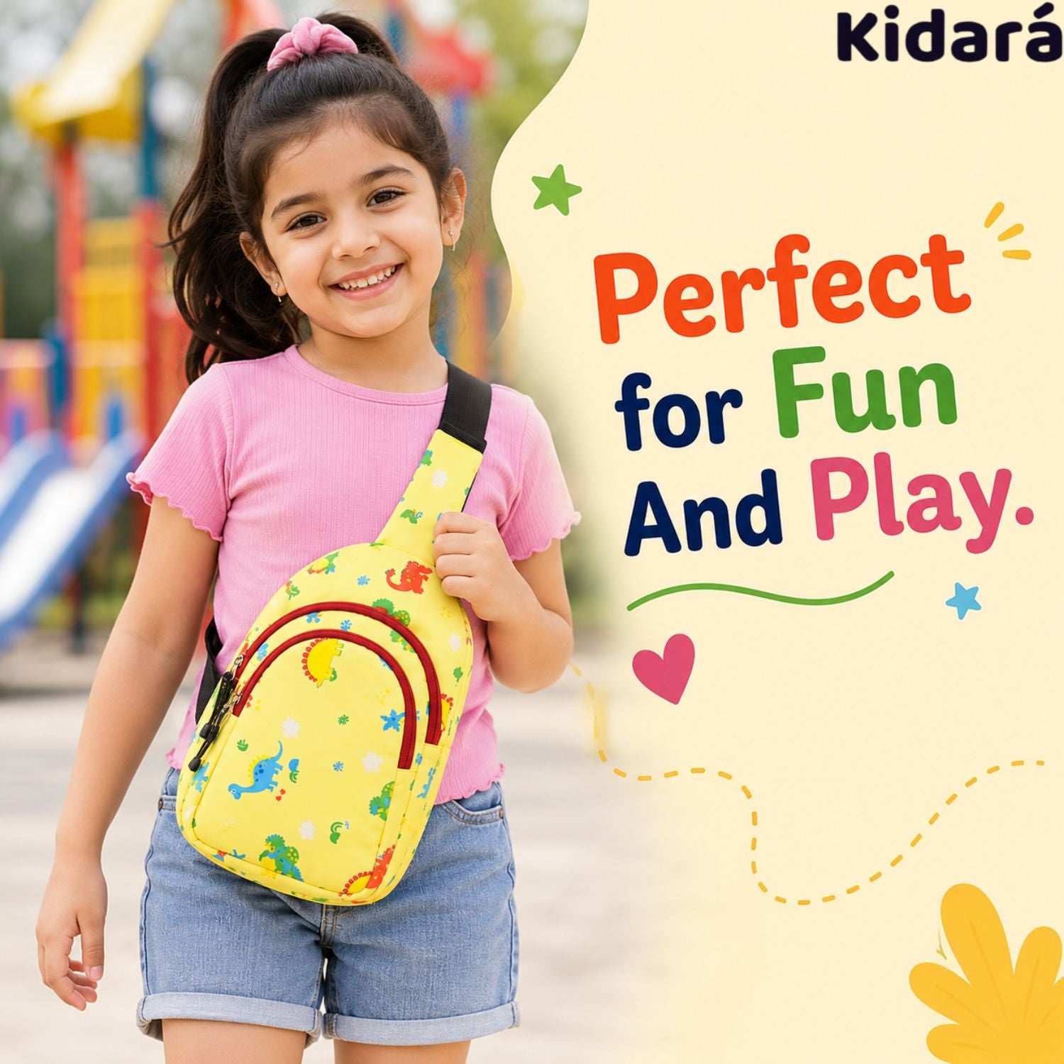 Kidara Dinosaur Chest Kids Sling Bag (Yellow)