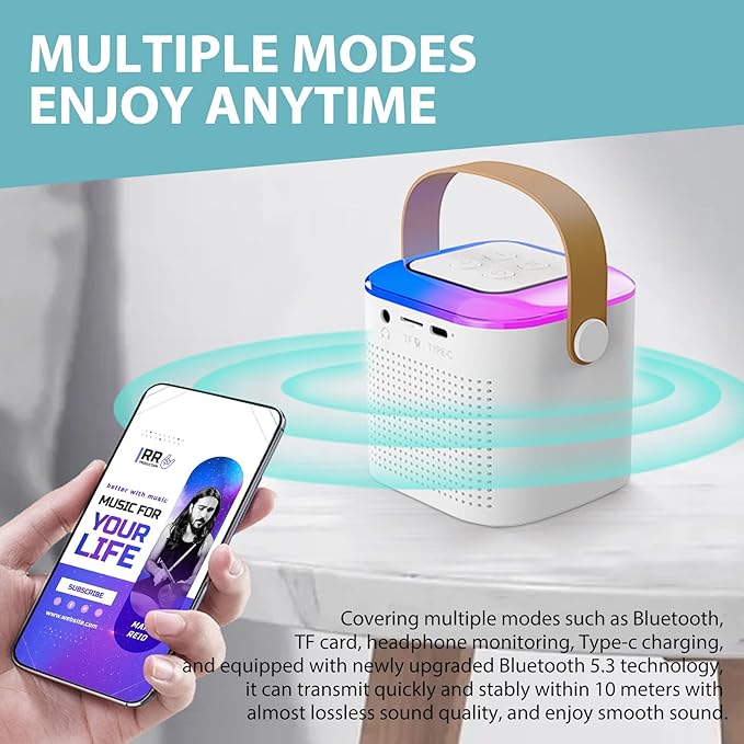 Sing Square Karaoke Speaker with 2 Mics (Bluetooth) | Rechargeable/Portable | Ages 3-9+ (Multicolor)