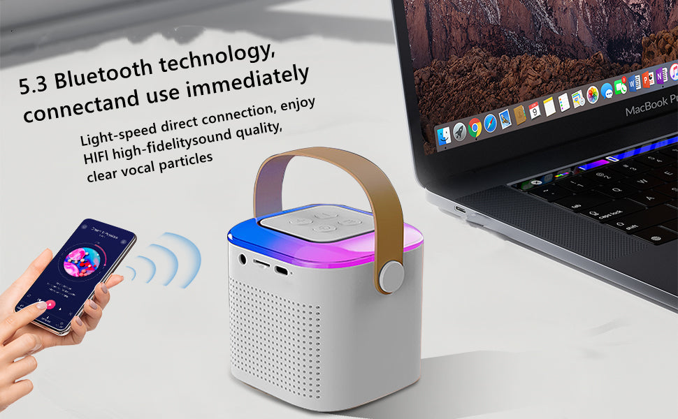 Sing Square Karaoke Speaker with 2 Mics (Bluetooth) | Rechargeable/Portable | Ages 3-9+ (Multicolor)