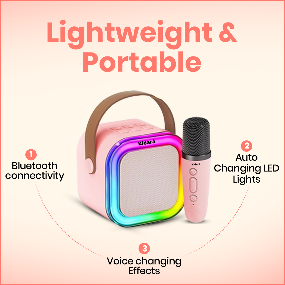 Karaoke Speaker with One Wireless Mic | Ages 3+ (Multicolor)