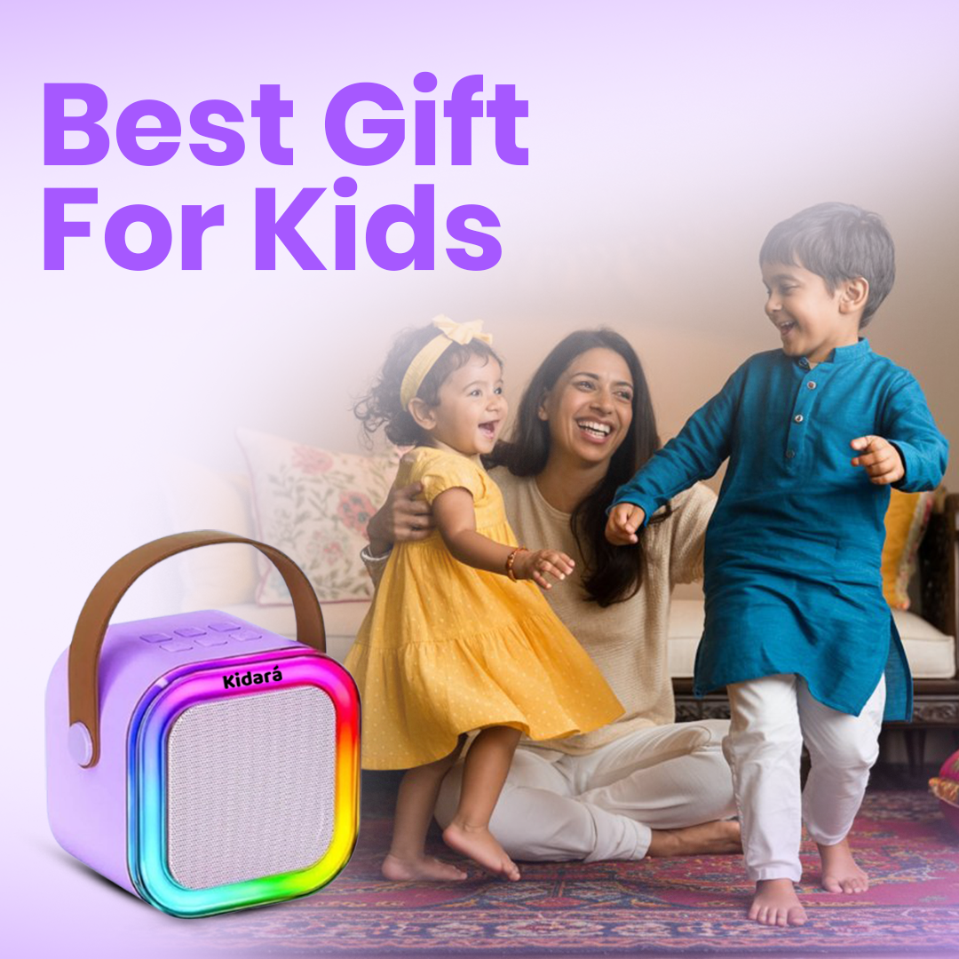 Karaoke Speaker with Two Wireless Mics | Ages 3+ (Purple)