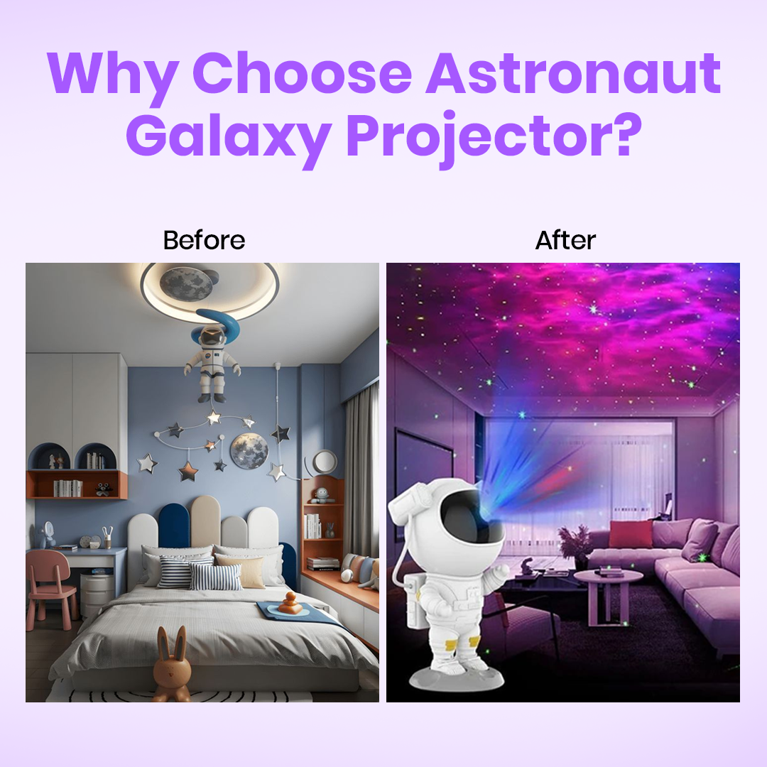 Astronaut Galaxy Projector with Remote Control Premium | 360° Rotation Adjustable Timer Nebula Night Sleep Light | Corded Electric