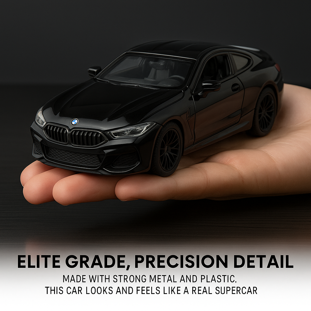 BMW Die-Cast Model Car 1:32 | Pull-Back Toy with Lights & Sound (Black)