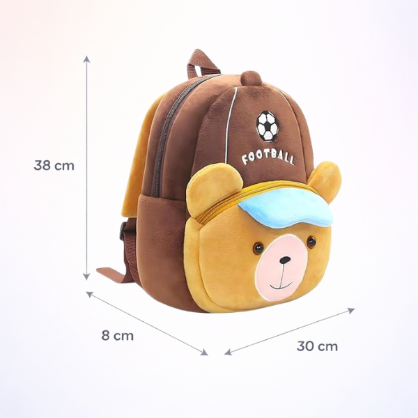 Kidara Football Bear Kids Plush Backpack - Brown