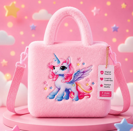 Kidara Unicorn Kids Sling Bag (Baby Pink)