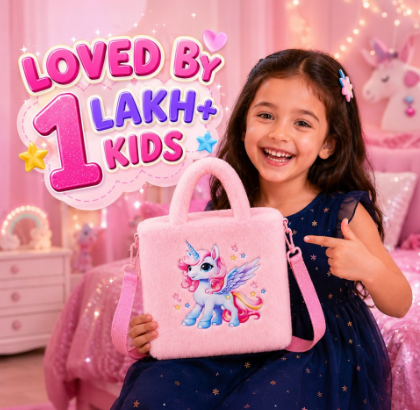 Kidara Unicorn Kids Sling Bag (Baby Pink)