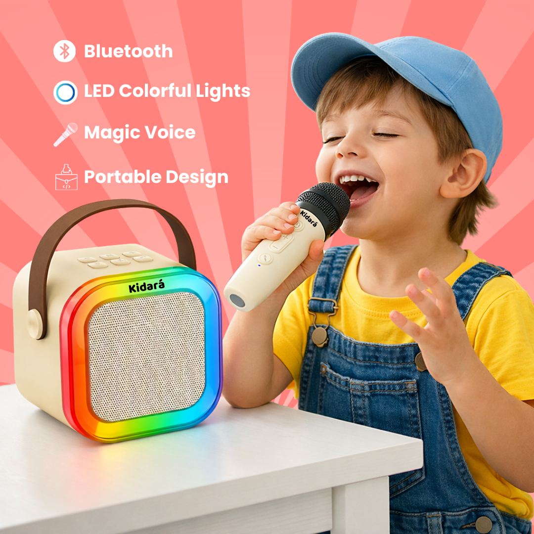 Karaoke Speaker with One Wireless Mic | Ages 3+| Beige