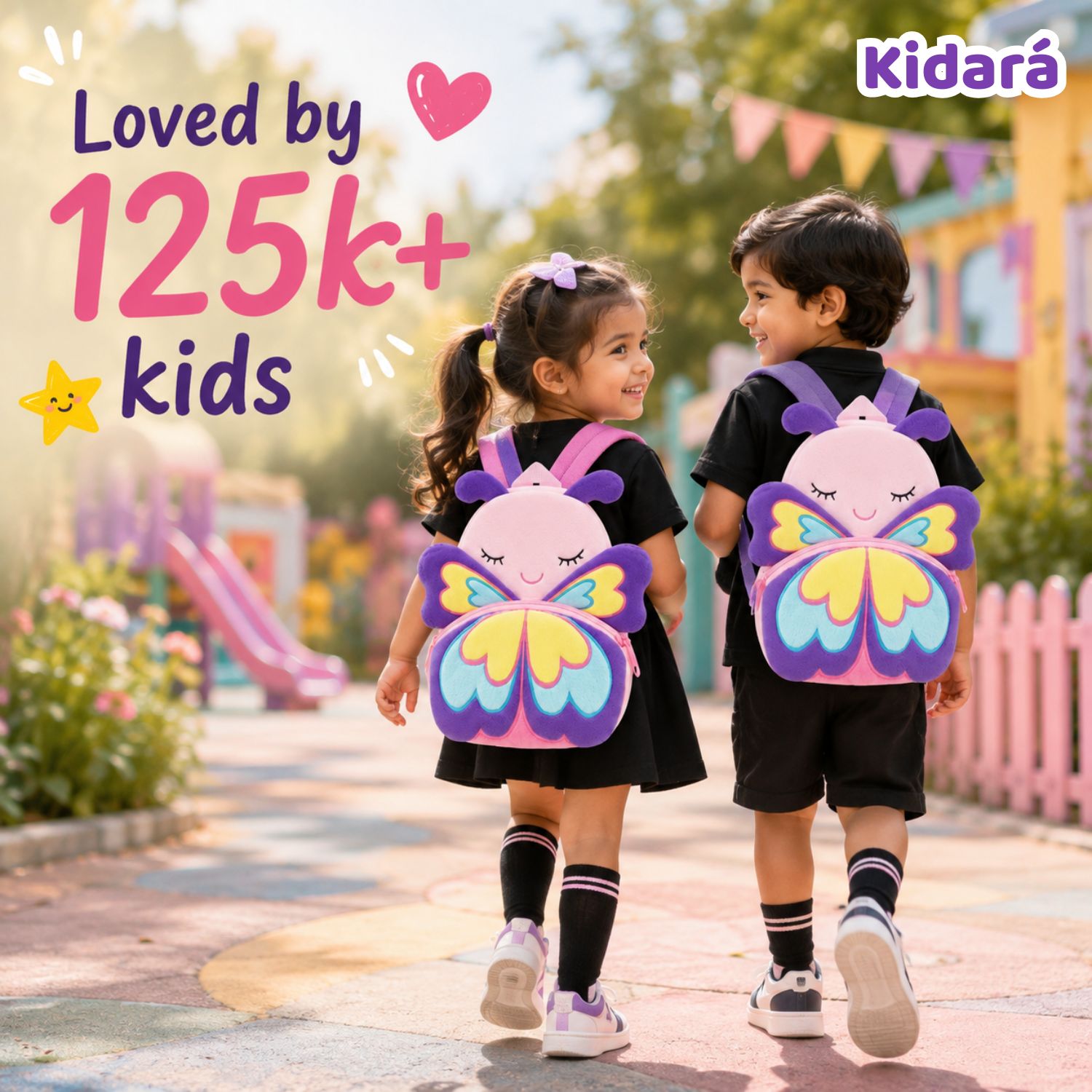 Kidara Magic Wings Butterfly Plush Kids Backpack (Purple)