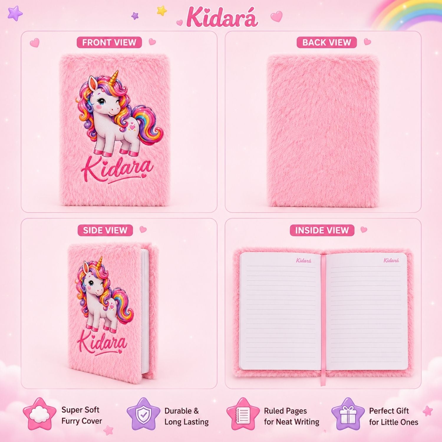 Kidara Kids A5 Cute Unicorn Diary (Pink)