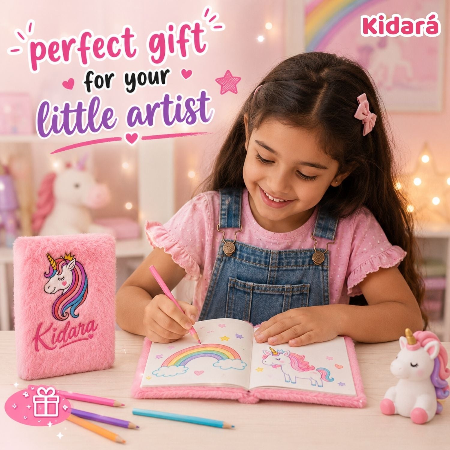 Kidara Kids A6 Cute Unicorn Diary (Pink)