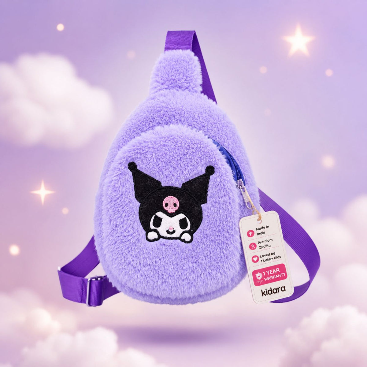 Kidara Fur Kuromi Chest Sling Bag