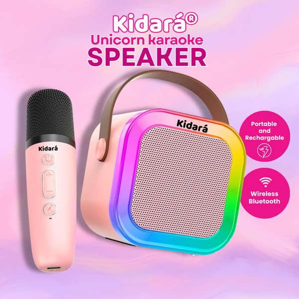 Karaoke Speaker with One Wireless Mic | Ages 3+ (Pink)