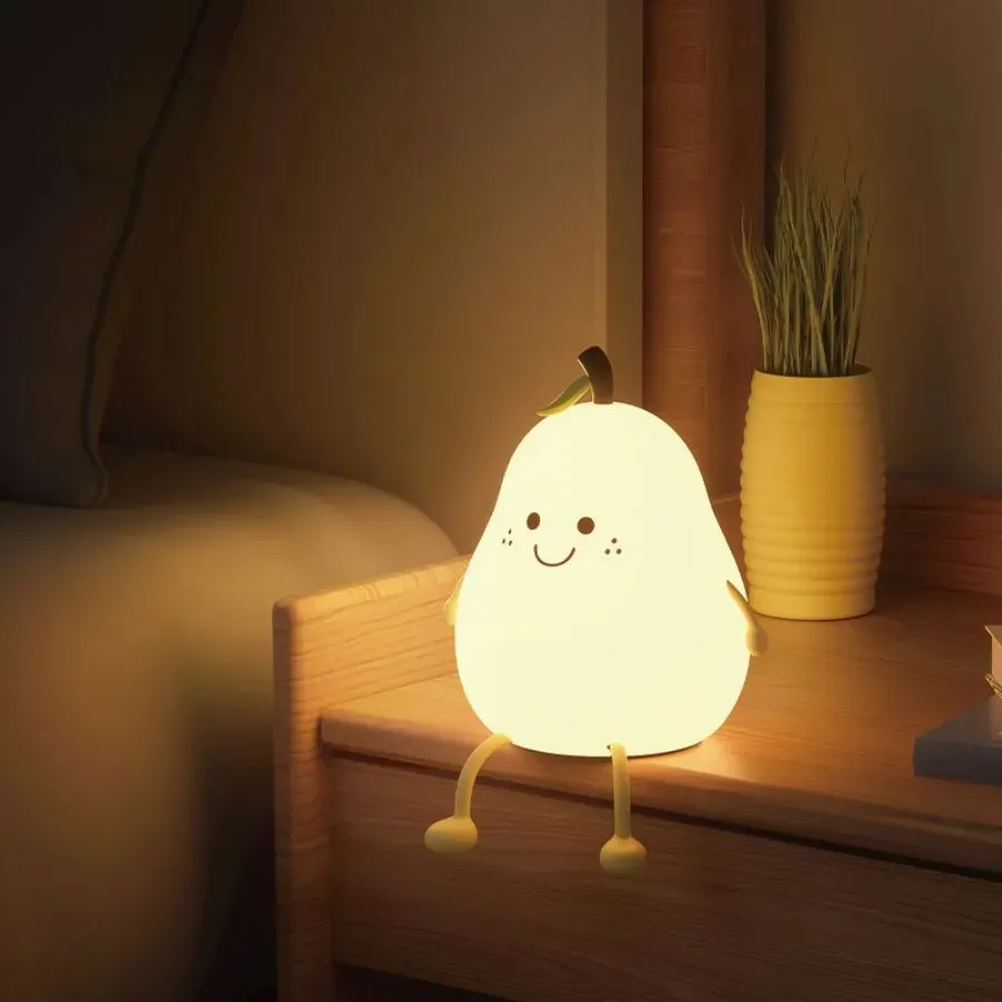 Smiley Pear Silicone 5W Night Lamp (Multicolour)
