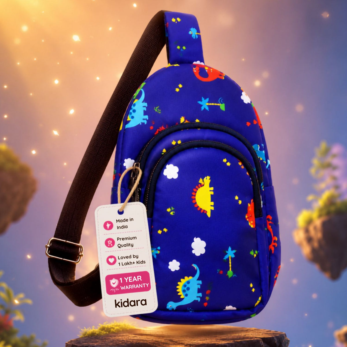Kidara Dinosaur Chest Kids Sling Bag (Blue)