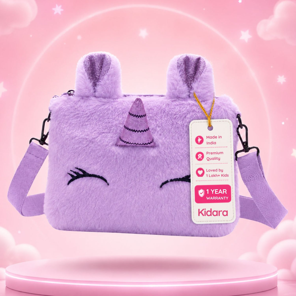 Kidara Unicorn Fur Sling Bag for Kids