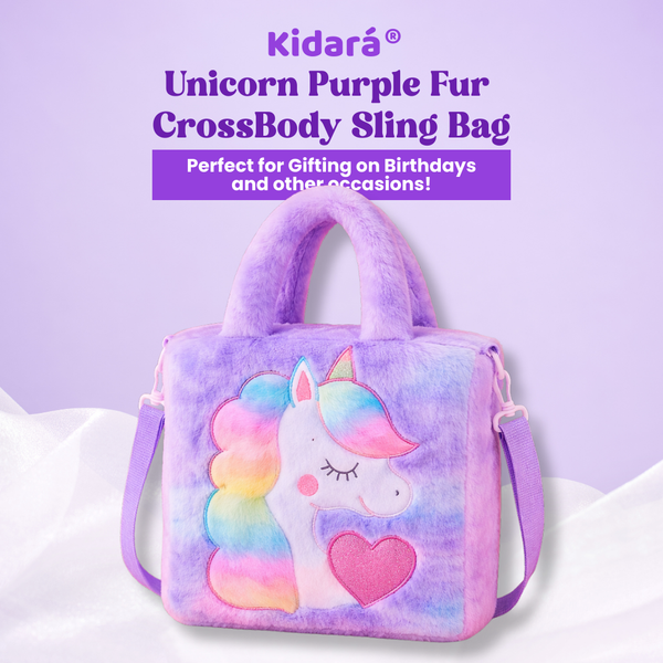 Kidara Unicorn Toddler Bag | Princess Cute Crossbody Sling Bags Gift for Girls (Purple)