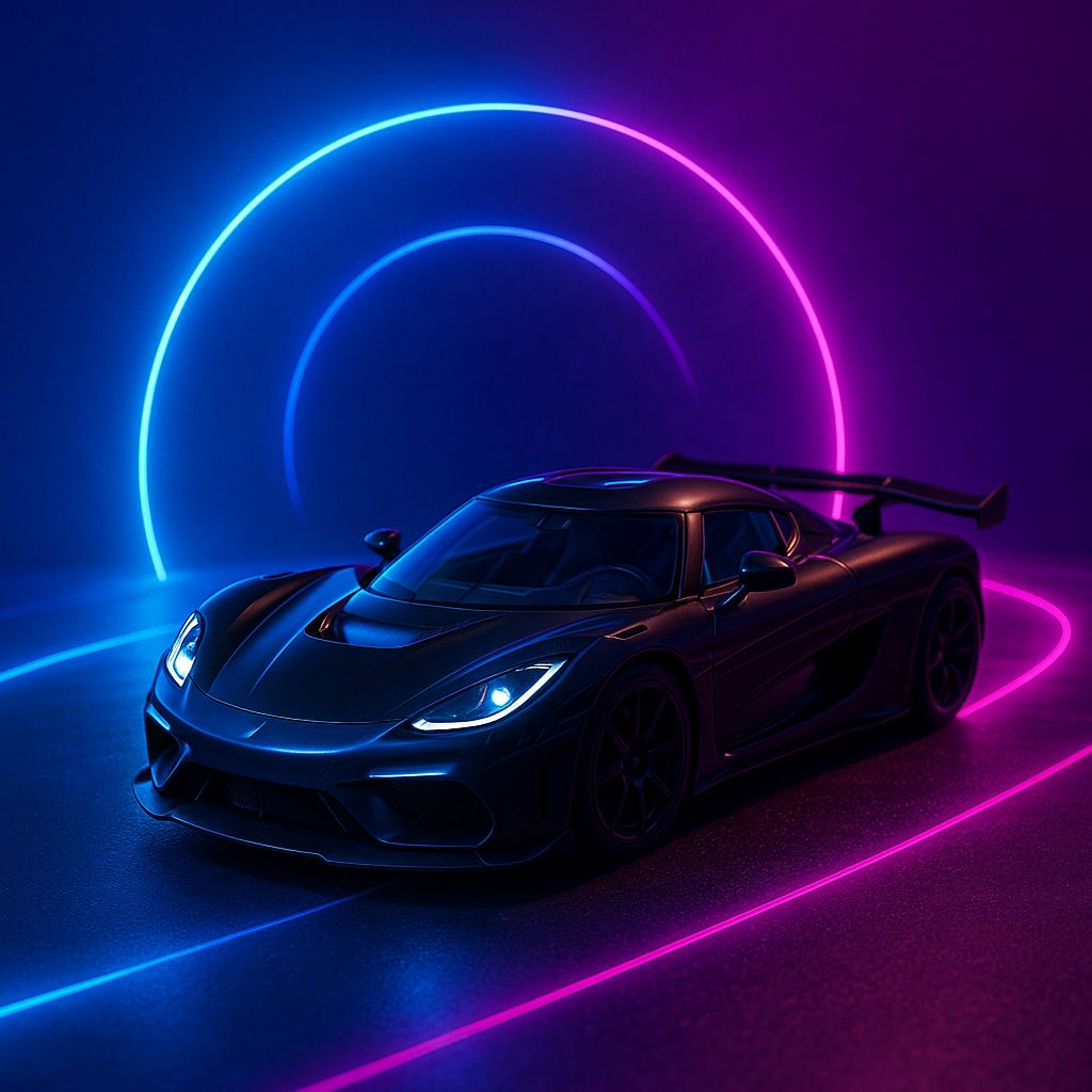 Koenigsegg Jesko 1:32 Die-Cast Pull-Back Model Car with Lights & Sound (Black)