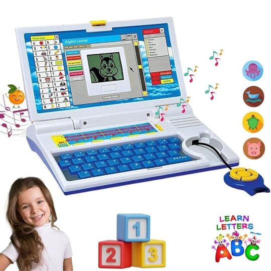 Kidara Educational Laptop Computer Toy with Mouse | 20 Fun Activity Learning | Letters, Words, Games, Mathematics, Age 2-5 years  (Blue)