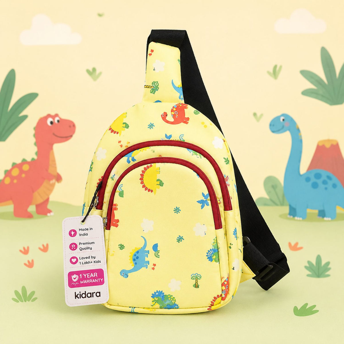 Kidara Dinosaur Chest Kids Sling Bag (Yellow)