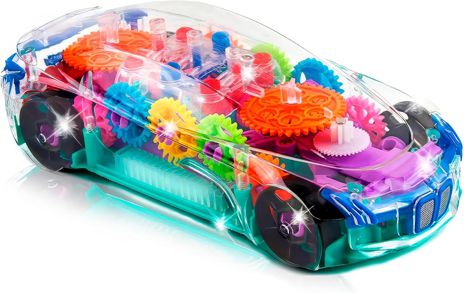 GlowDrive 3D Mechanical Toy Car | Music & Lights | Stimulates Senses & Creativity | Ages 2+ (Multicolor)