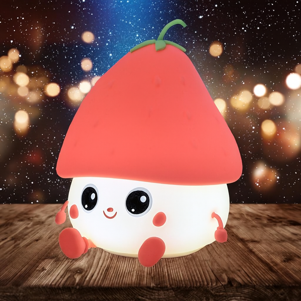 Kidara Strawberry Silicone LED Night Light for Kids