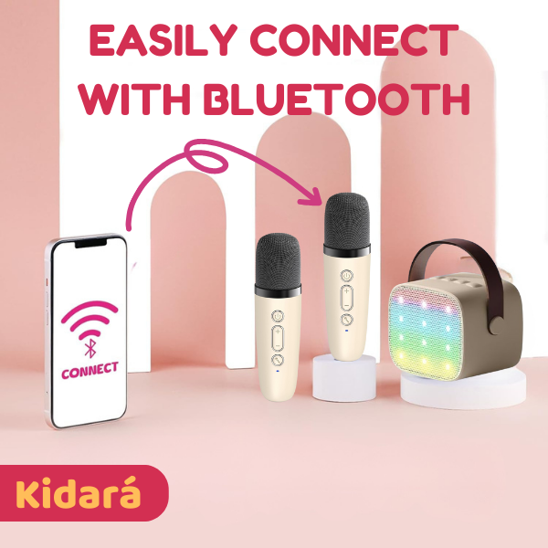SingStar Karaoke Speaker with Two Wireless Mics for Kids | Ages 4-10+ (Beige)