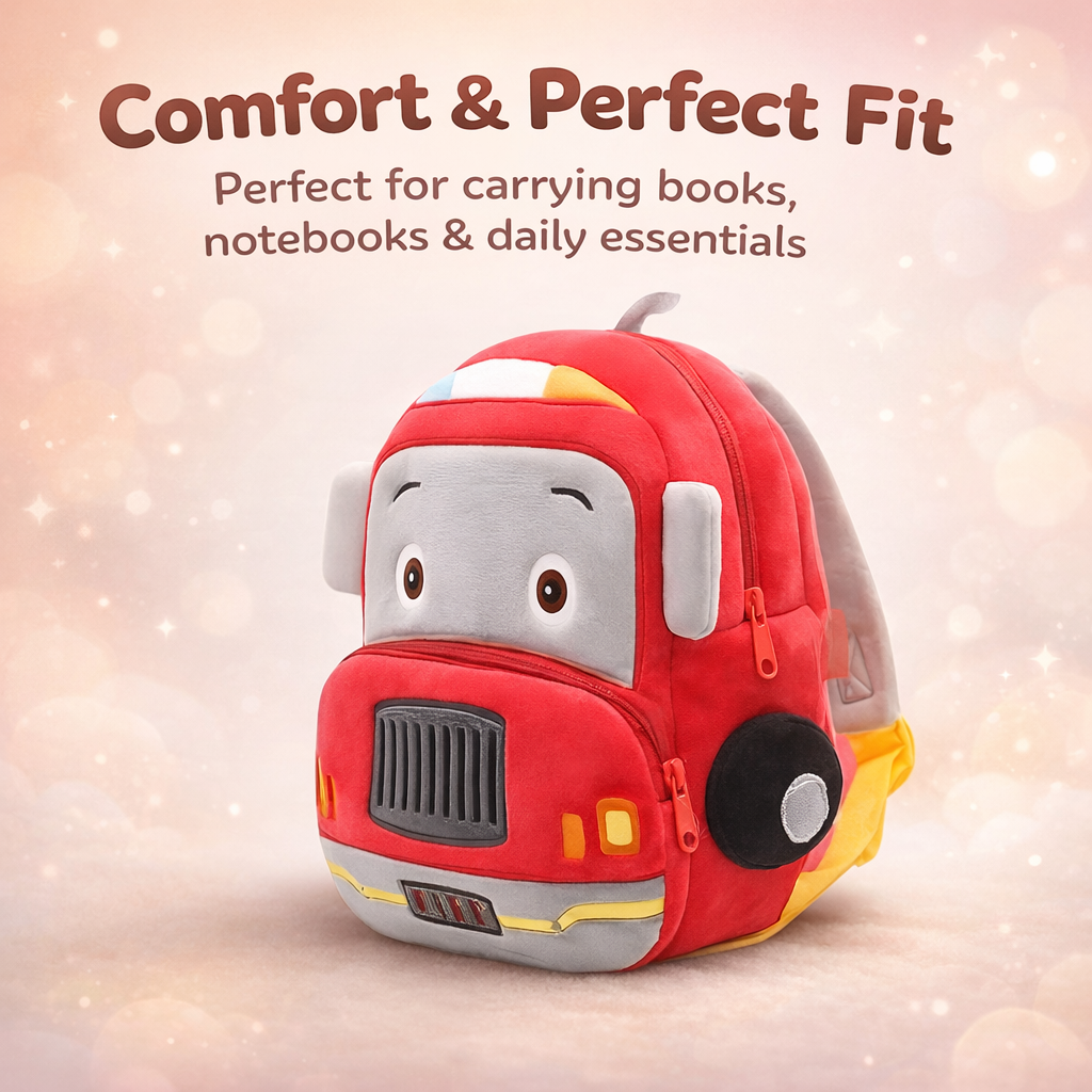 Kidara Fire Brigade Plush Backpack - Red
