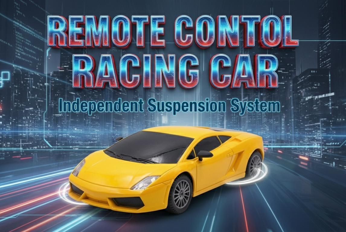 Kidara High-Speed Lambo RC Racing Car 1:24 | Rechargeable Mini Remote Control Car for Kids (Yellow)