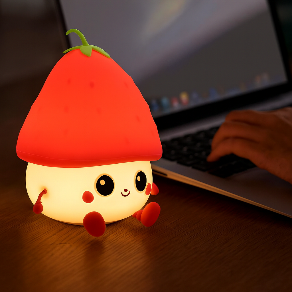Kidara Strawberry Silicone LED Night Light for Kids