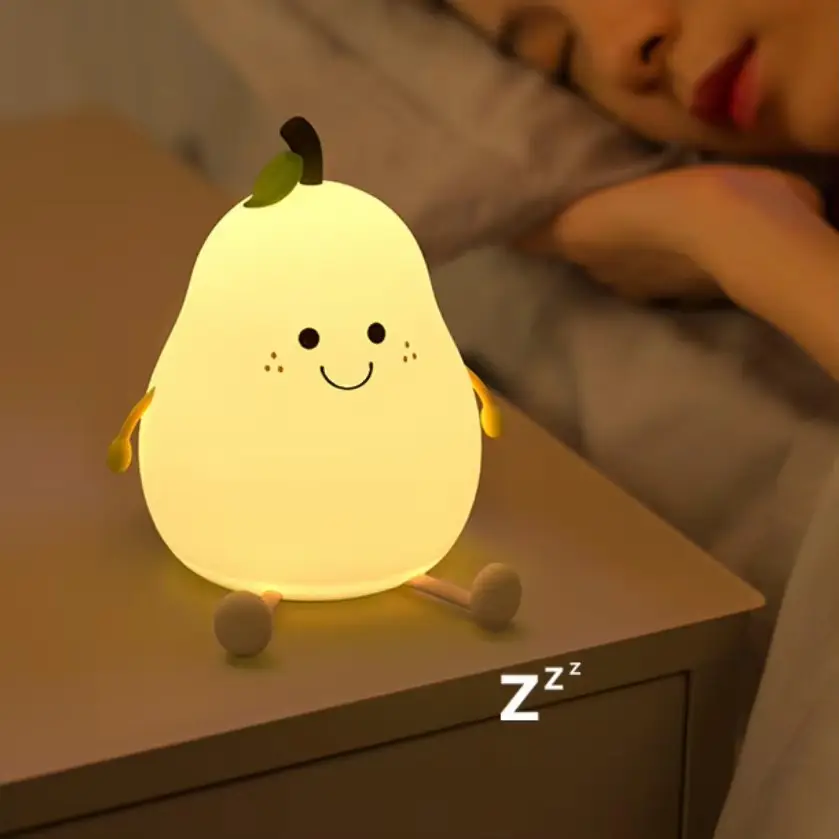 Smiley Pear Silicone 5W Night Lamp (Multicolour)