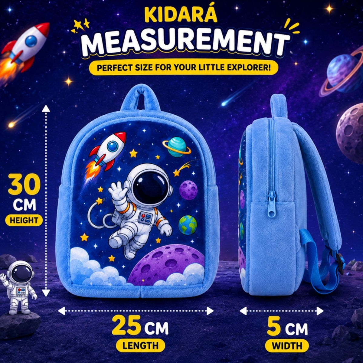 Kidara Astronaut Plush Plush Kids Backpack (Blue)