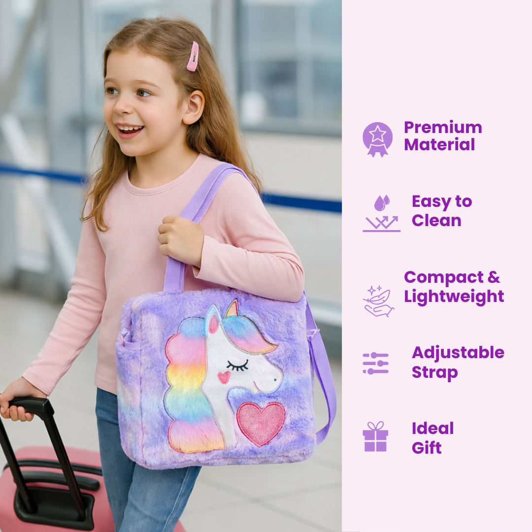 Kidara Unicorn Toddler Bag | Princess Cute Crossbody Sling Bags Gift for Girls (Purple)