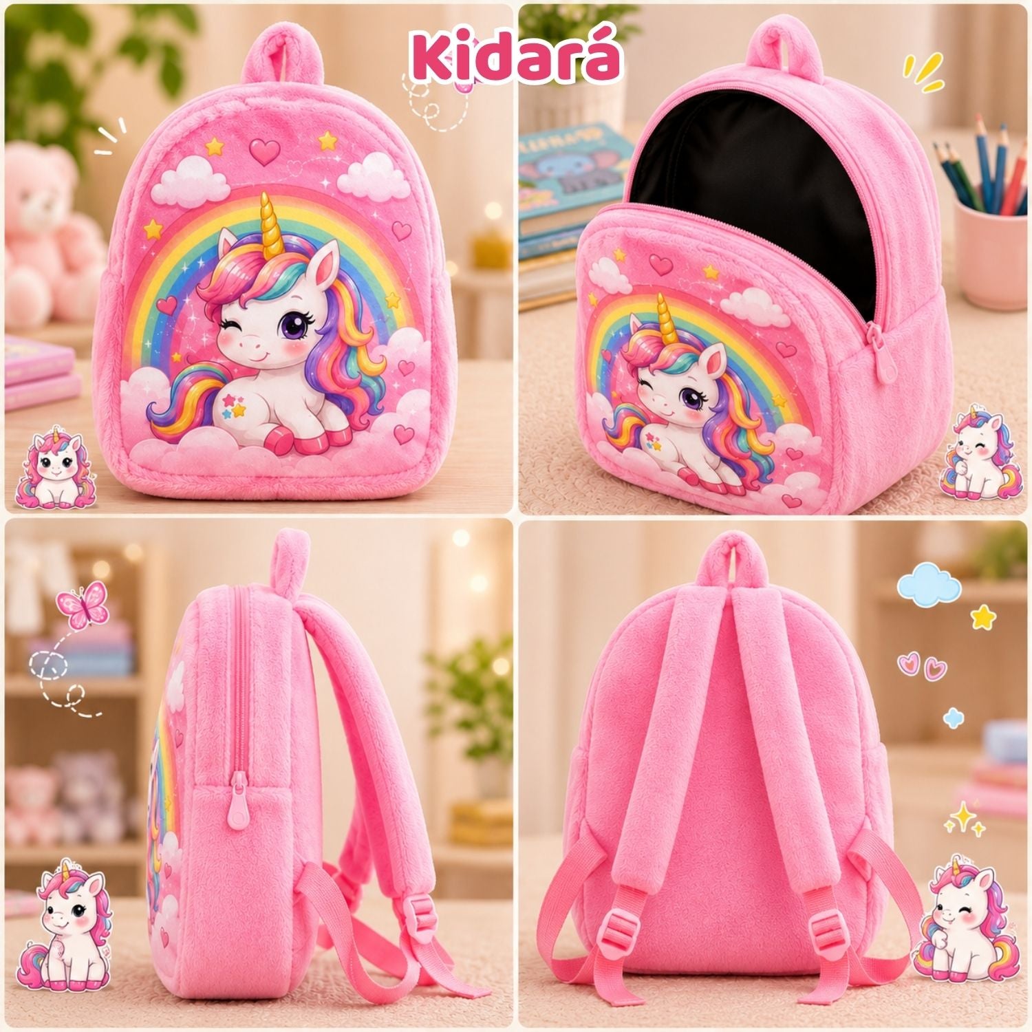 Kidara Plush Kids Backpack (Pink)