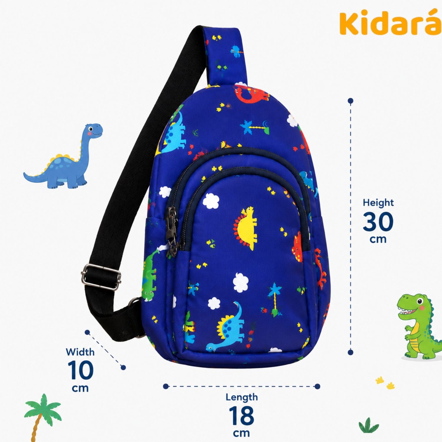 Kidara Dinosaur Chest Kids Sling Bag (Blue)