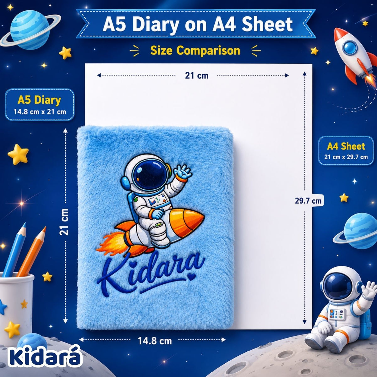 Kidara Kids A5 Cute Astronaut Diary (Blue)