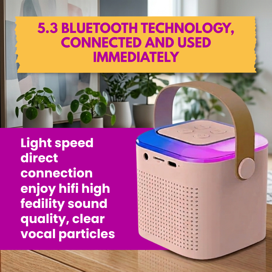 Sing Square Karaoke Speaker with 2 Mics (Bluetooth) | Rechargeable/Portable | Ages 3-9+ (Multicolor)