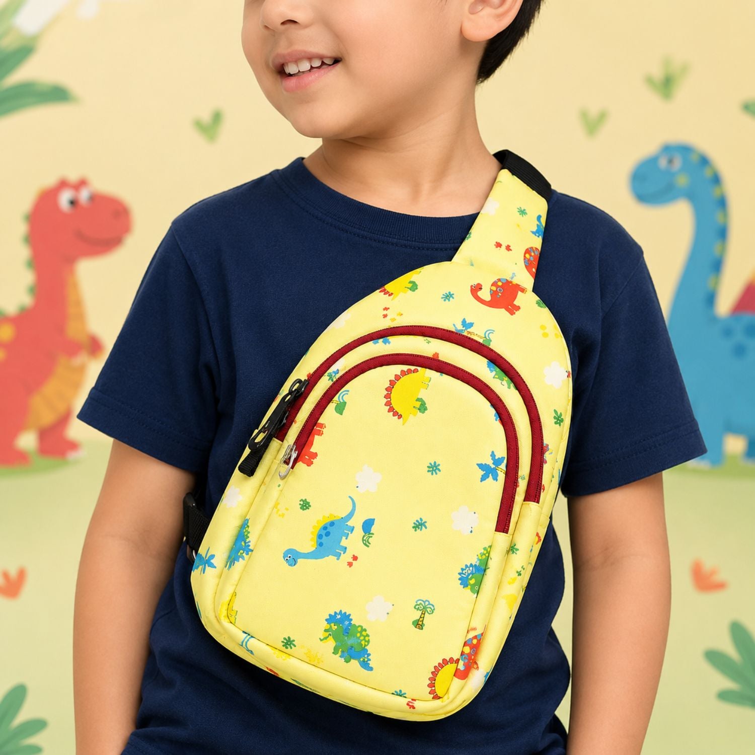 Kidara Dinosaur Chest Kids Sling Bag (Yellow)