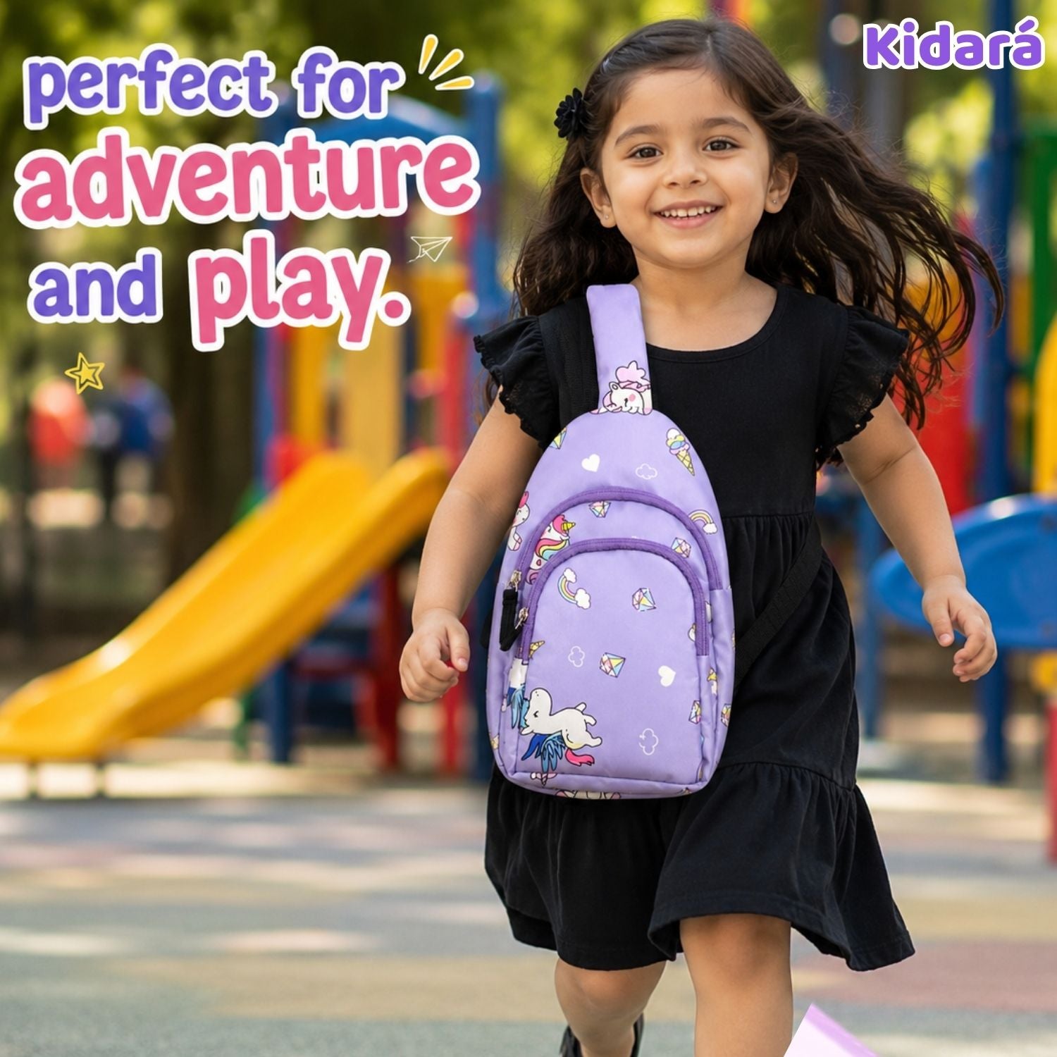 Kidara Unicorn Chest Kids Sling Bag (Purple)