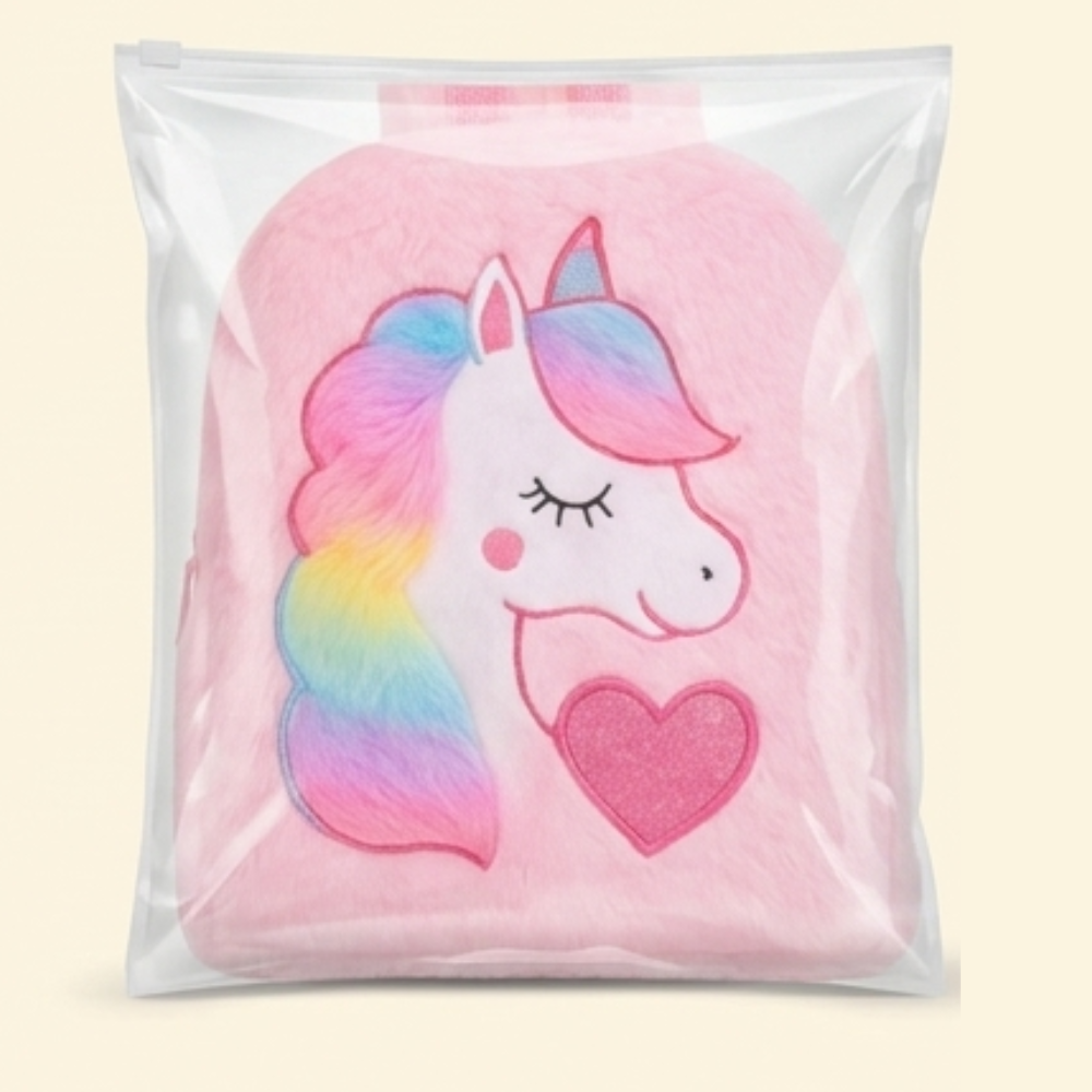 Kidara Plush Unicorn Kids Fur Plush Backpack (Pink)