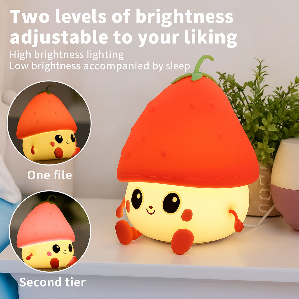 Kidara Strawberry Silicone LED Night Light for Kids