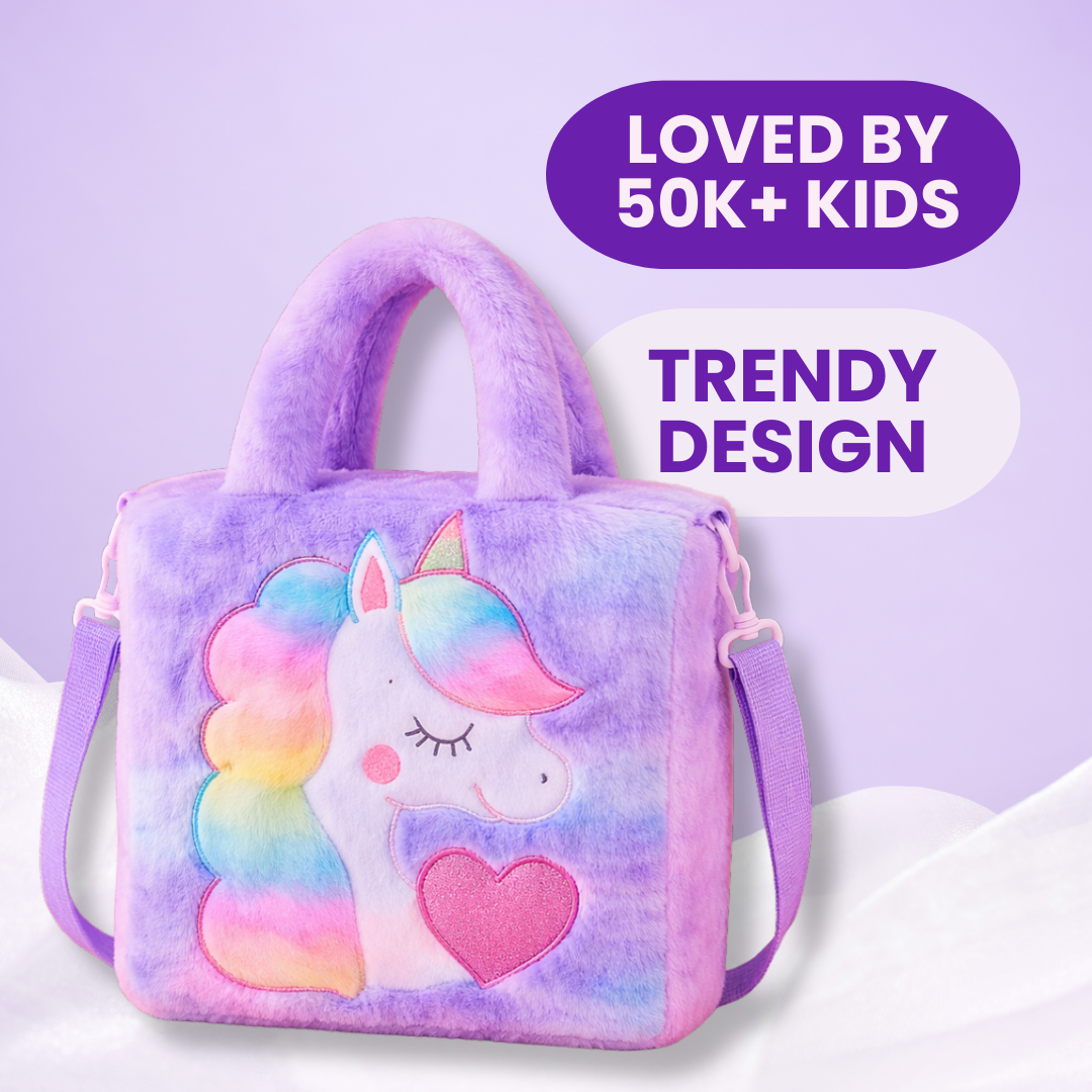 🎁 Kidara Unicorn Toddler Bag | Cute Crossbody Sling Bag for Kids (Purple)