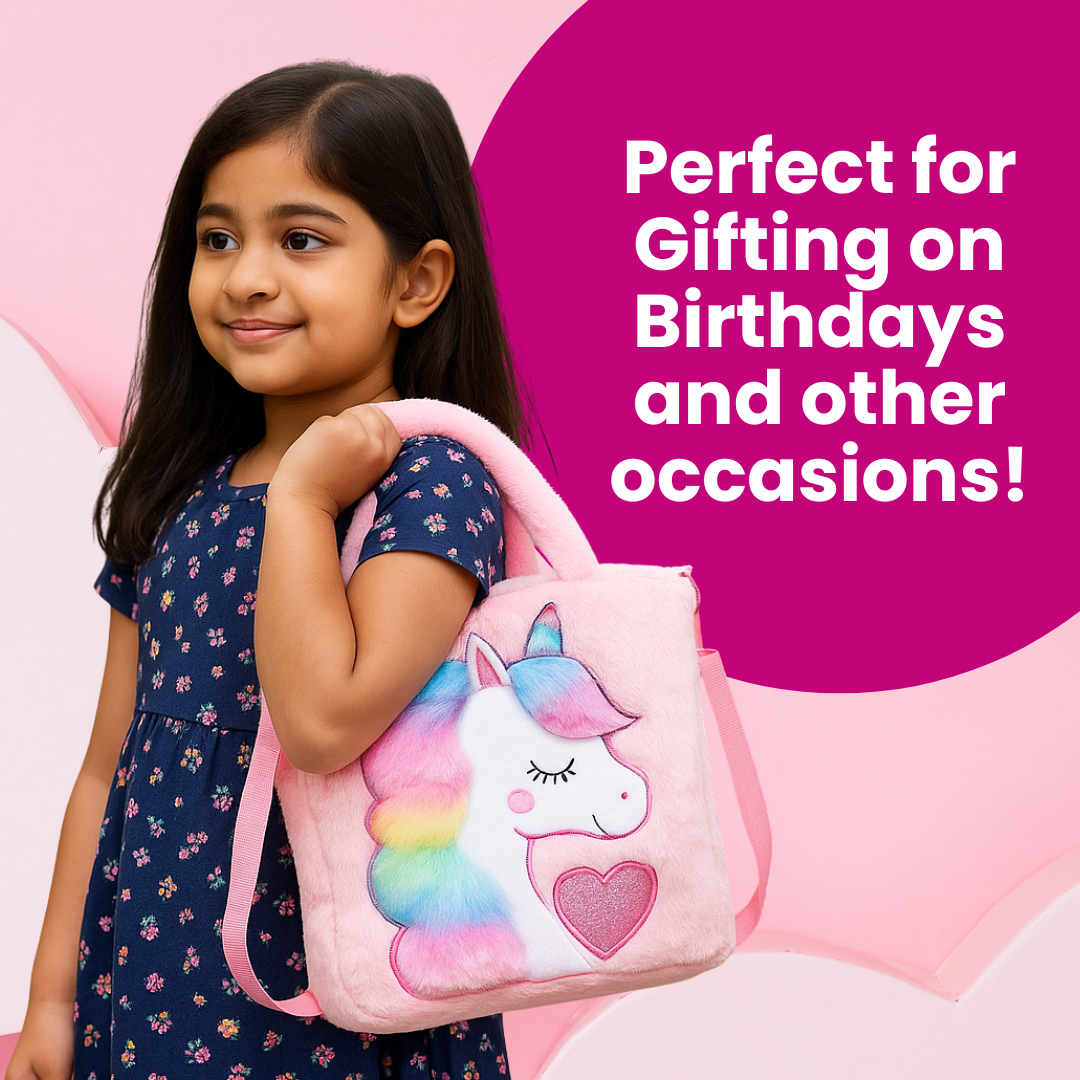 Kidara Unicorn Toddler Bag | Cute Crossbody Handbags (Baby Pink)