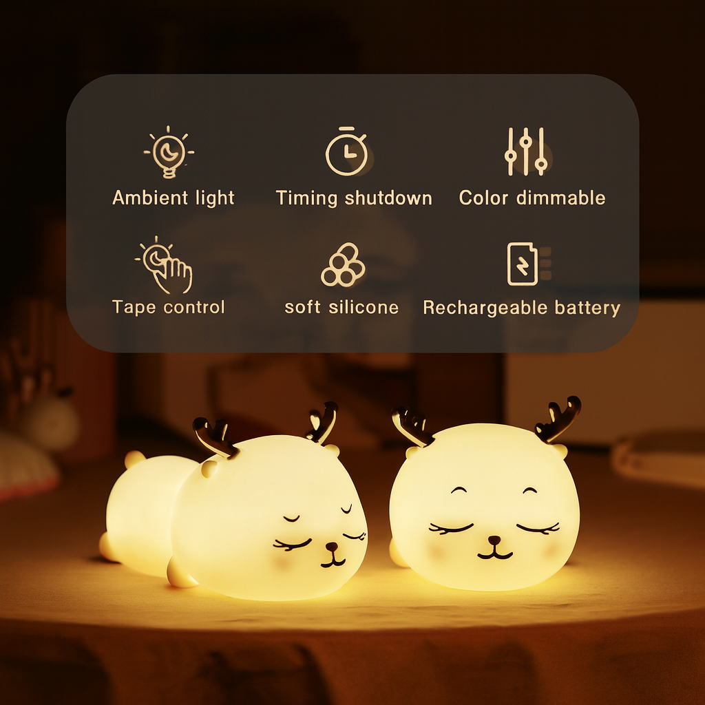 Kidara Deer Silicone LED Night Light for Kids